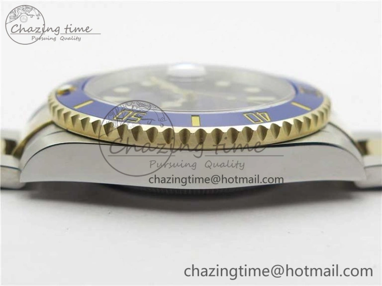 WrinkleFree Submariner 116613 LB Blue Ceramic SS YG Wrapped ROF 1:1 Best Edition Blue Dial On SS YG Wrapped Bracelet A 2911