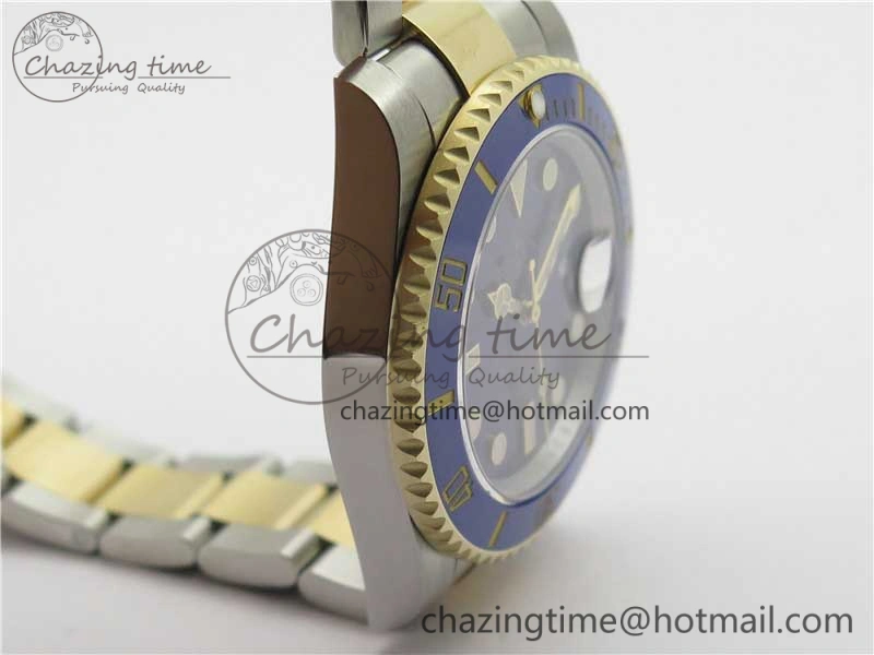 WrinkleFree Submariner 116613 LB Blue Ceramic SS YG Wrapped ROF 1:1 Best Edition Blue Dial On SS YG Wrapped Bracelet A 2911