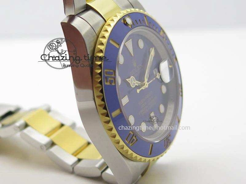 QuickDry Submariner 116613 LB Bp-Maker Best Edition Blue Dial On SS YG Bracelet ETA 3984