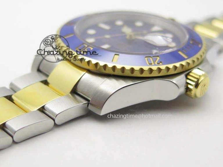 QuickDry Submariner 116613 LB Bp-Maker Best Edition Blue Dial On SS YG Bracelet ETA 3984