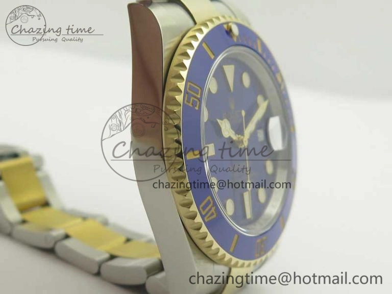 Bright Submariner 116613 LB Noob 1:1 Best Edition YG Wrapped Bezel Blue Dial on SS YG Bracelet A2836 V 3413