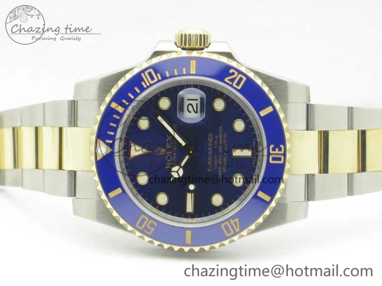 Bright Submariner 116613 LB Noob 1:1 Best Edition YG Wrapped Bezel Blue Dial on SS YG Bracelet A2836 V 3413