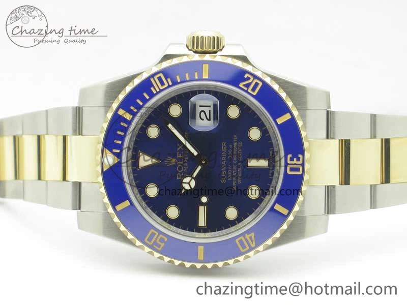 Bright Submariner 116613 LB Noob 1:1 Best Edition YG Wrapped Bezel Blue Dial on SS YG Bracelet A2836 V 3413