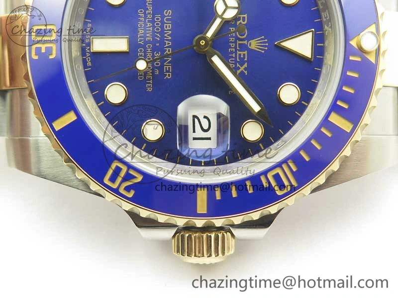 Bright Submariner 116613 LB Noob 1:1 Best Edition YG Wrapped Bezel Blue Dial on SS YG Bracelet A2836 V 3413
