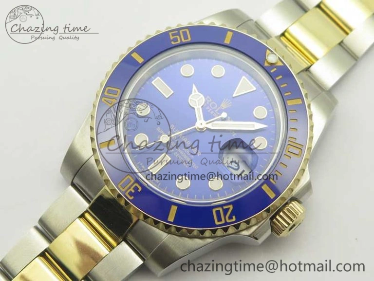 Bright Submariner 116613 LB Noob 1:1 Best Edition YG Wrapped Bezel Blue Dial on SS YG Bracelet A2836 V 3413