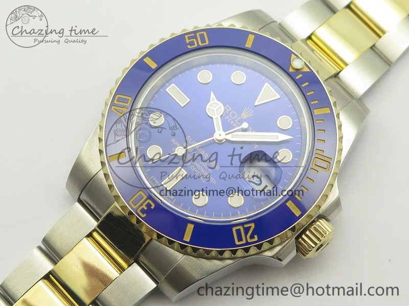 Bright Submariner 116613 LB Noob 1:1 Best Edition YG Wrapped Bezel Blue Dial on SS YG Bracelet A2836 V 3413