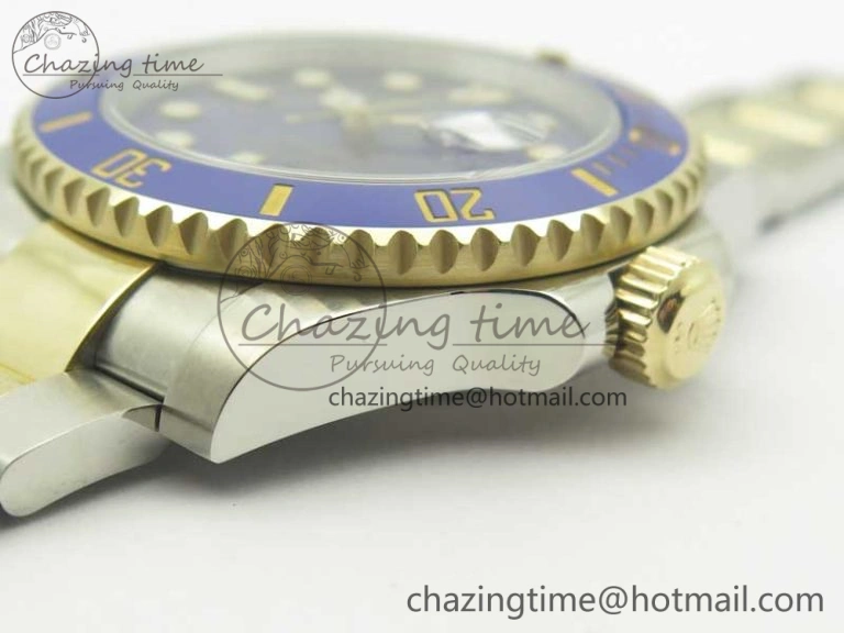 Bright Submariner 116613 LB Noob 1:1 Best Edition YG Wrapped Bezel Blue Dial on SS YG Bracelet A2836 V 3413