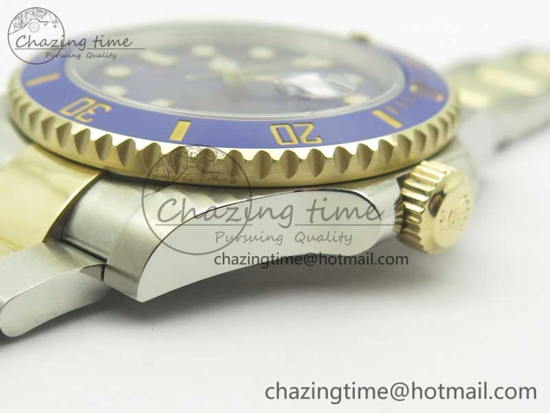 Bright Submariner 116613 LB Noob 1:1 Best Edition YG Wrapped Bezel Blue Dial on SS YG Bracelet A2836 V 3413