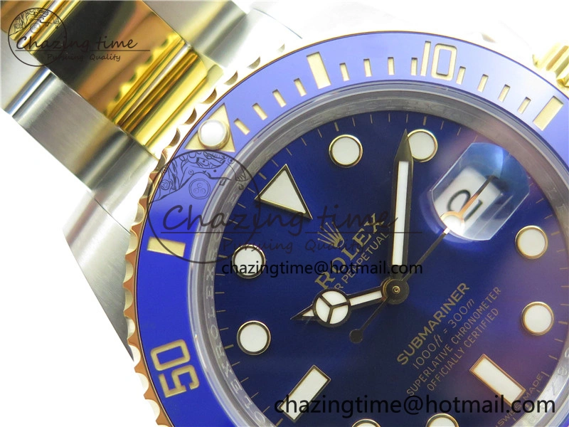 SunProtective Submariner 116613 LB VRF 1:1 Best Edition YG Wrapped Bezel Blue Dial on SS YG Bracelet A2836 MAX Version 2490