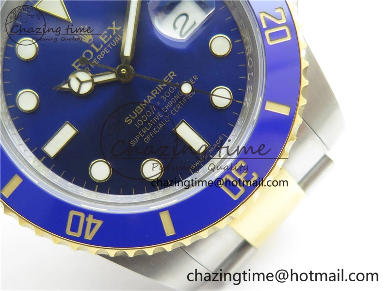 SunProtective Submariner 116613 LB VRF 1:1 Best Edition YG Wrapped Bezel Blue Dial on SS YG Bracelet A2836 MAX Version 2490