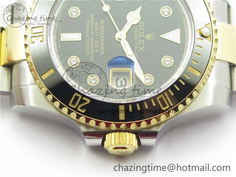 Affordable Submariner 116613 LN Black Ceramic 316L Bp Maker 1-1 Best Edition Black Dial Diam on SS  YG Bracelet SA3135 V 3011