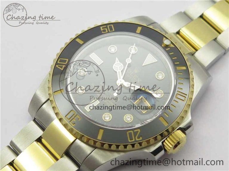 Affordable Submariner 116613 LN Black Ceramic 316L Bp Maker 1-1 Best Edition Black Dial Diam on SS  YG Bracelet SA3135 V 3011