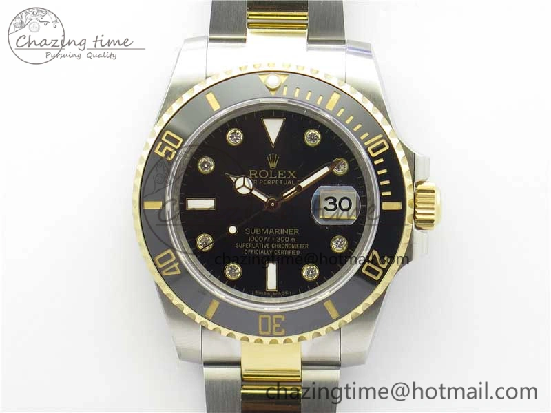 Affordable Submariner 116613 LN Black Ceramic 316L Bp Maker 1-1 Best Edition Black Dial Diam on SS  YG Bracelet SA3135 V 3011