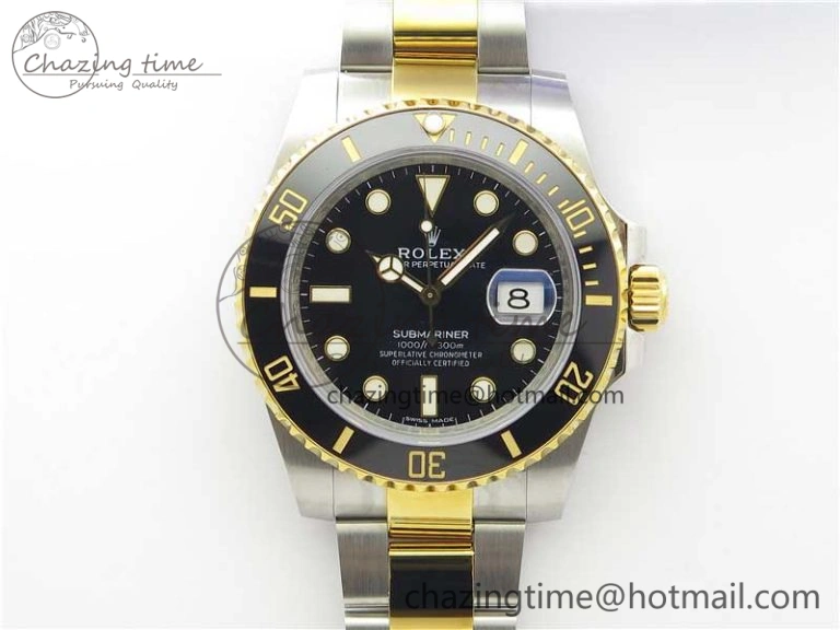 Submariner 116613 LN Black Ceramic D1F 1:1 Best Edition Wrapped Gold SS Case and Bracelet A Popular 3186