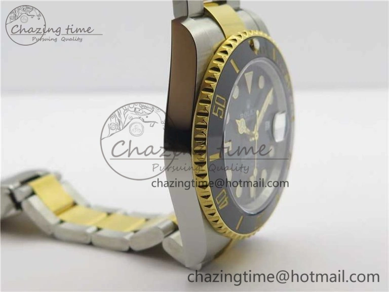 Submariner 116613 LN Black Ceramic D1F 1:1 Best Edition Wrapped Gold SS Case and Bracelet A Popular 3186