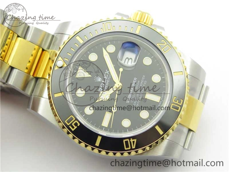 Submariner 116613 LN Black Ceramic D1F 1:1 Best Edition Wrapped Gold SS Case and Bracelet A Popular 3186