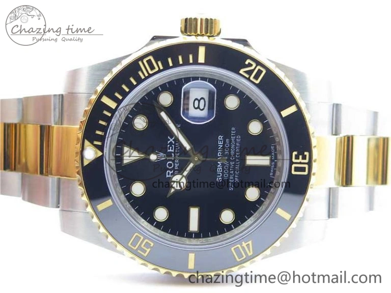 Submariner 116613 LN Black Ceramic D1F 1:1 Best Edition Wrapped Gold SS Case and Bracelet A Popular 3186