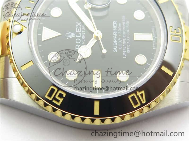 Submariner 116613 LN Black Ceramic D1F 1:1 Best Edition Wrapped Gold SS Case and Bracelet A Popular 3186