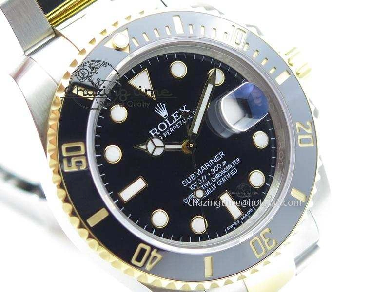 Submariner 116613 LN Bp-Maker Best Edition Black Dial On SS YG Bracelet ETA Attractive 3986