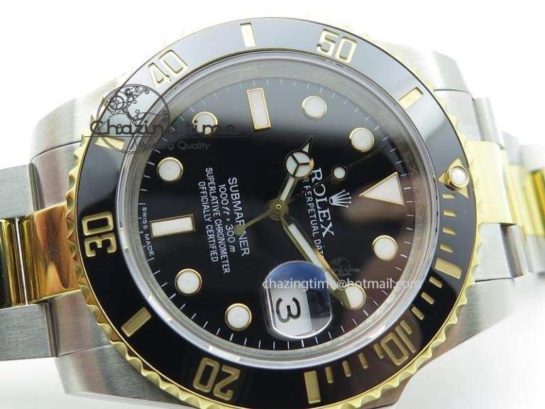 Submariner 116613 LN Bp-Maker Best Edition Black Dial On SS YG Bracelet ETA Attractive 3986
