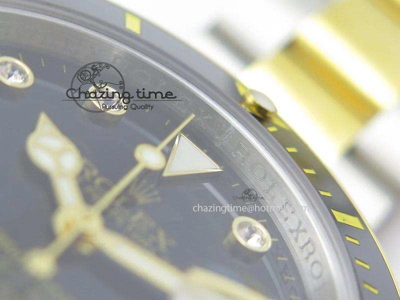 FlexibleFit Submariner 116613 LN Diamonds Markers Black Dial on SS YG Bracelet A 4038