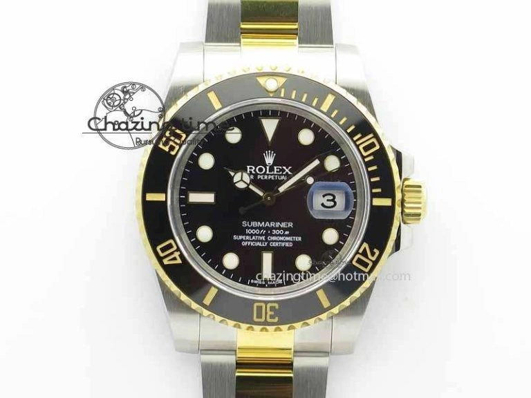 ZipUp Submariner 116613 LN JF 1:1 Best Edition Black Dial On SS YG Bracelet SH 3679