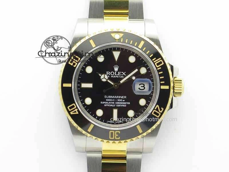 ZipUp Submariner 116613 LN JF 1:1 Best Edition Black Dial On SS YG Bracelet SH 3679