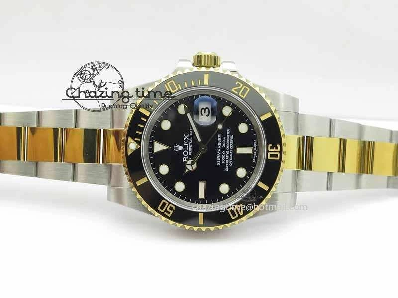 ZipUp Submariner 116613 LN JF 1:1 Best Edition Black Dial On SS YG Bracelet SH 3679