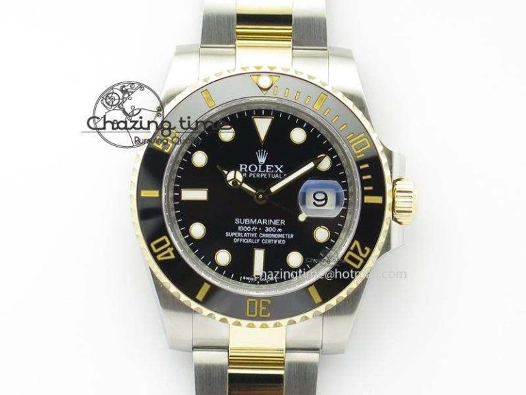 Submariner 116613 LN Noob 1:1 Best Edition YG Wrapped Bezel Black Dial On SS YG Bracelet A Fashionable 3961