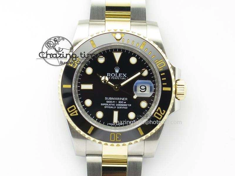 Submariner 116613 LN Noob 1:1 Best Edition YG Wrapped Bezel Black Dial On SS YG Bracelet A Fashionable 3961
