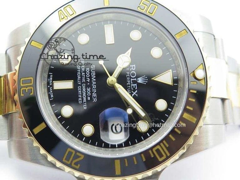 Submariner 116613 LN Noob 1:1 Best Edition YG Wrapped Bezel Black Dial On SS YG Bracelet A Fashionable 3961