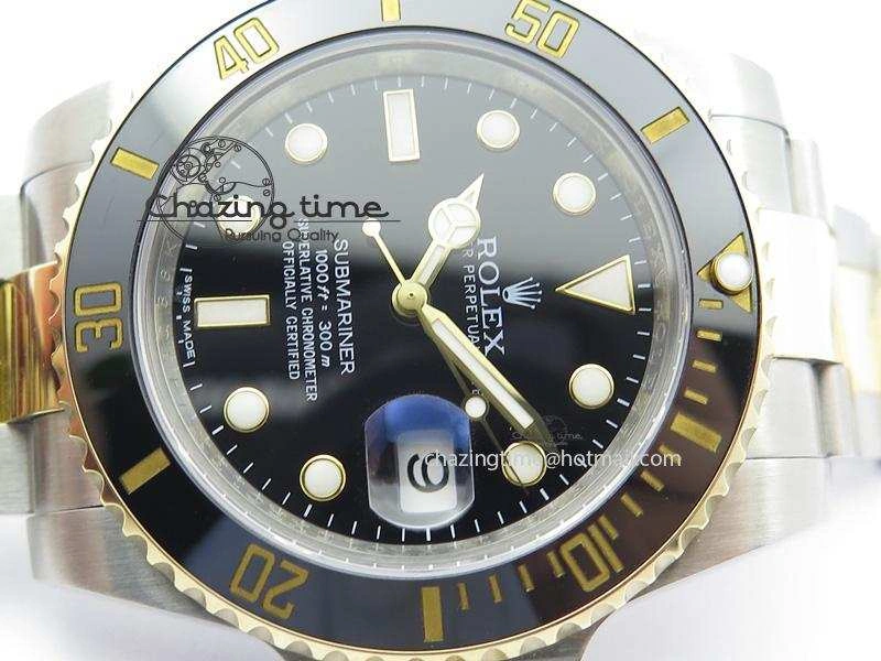Submariner 116613 LN Noob 1:1 Best Edition YG Wrapped Bezel Black Dial On SS YG Bracelet A Fashionable 3961