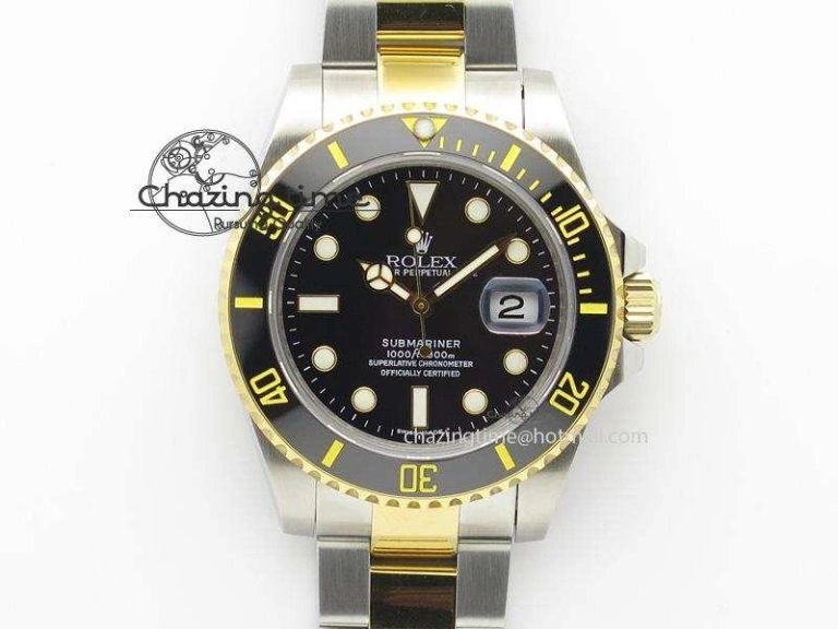 Submariner 116613 LN SS YG Noob Best Edition Black Dial & Bezel On SS YG Bracelet A Soft 4018