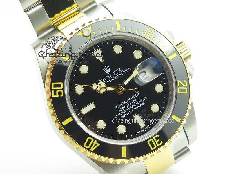 Submariner 116613 LN SS YG Noob Best Edition Black Dial & Bezel On SS YG Bracelet A Soft 4018