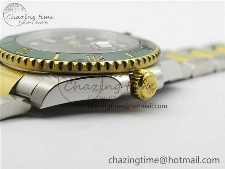 BestValue Submariner 116613 LV VRF Best Edition YG Wrapped Bezel Green Dial on SS YG Bracelet A2836 MAX Version 2920