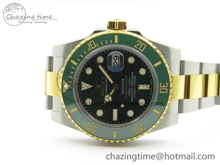 BestValue Submariner 116613 LV VRF Best Edition YG Wrapped Bezel Green Dial on SS YG Bracelet A2836 MAX Version 2920