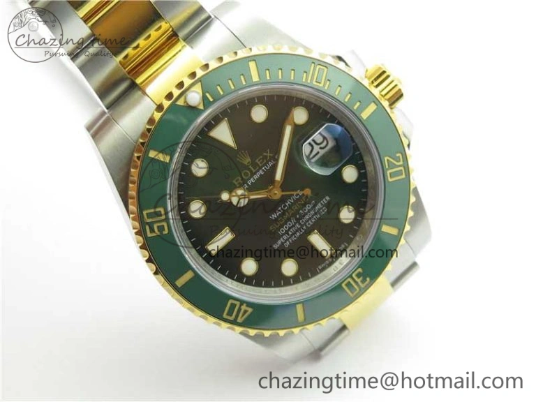 BestValue Submariner 116613 LV VRF Best Edition YG Wrapped Bezel Green Dial on SS YG Bracelet A2836 MAX Version 2920