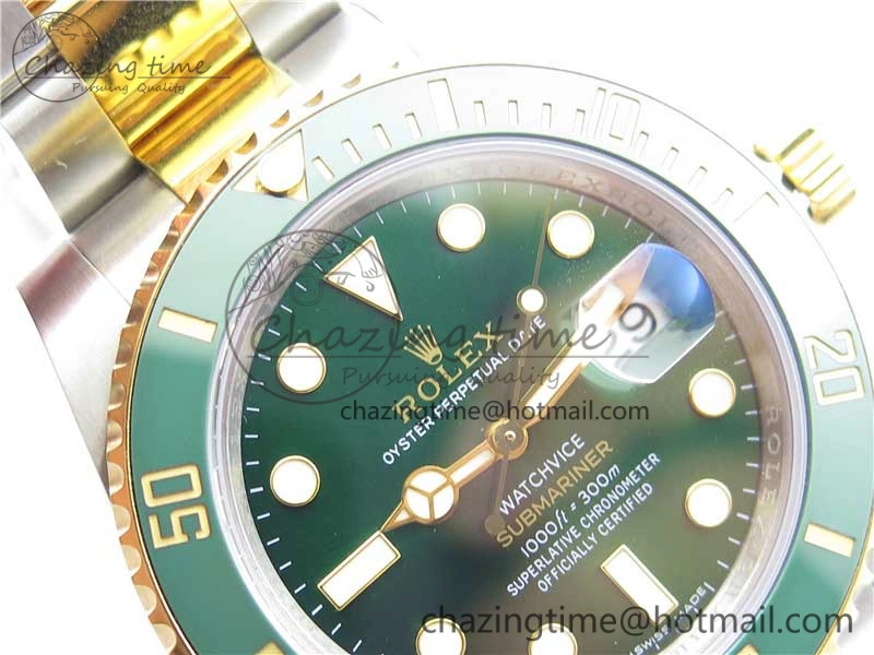 BestValue Submariner 116613 LV VRF Best Edition YG Wrapped Bezel Green Dial on SS YG Bracelet A2836 MAX Version 2920