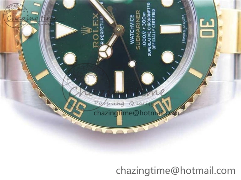 BestValue Submariner 116613 LV VRF Best Edition YG Wrapped Bezel Green Dial on SS YG Bracelet A2836 MAX Version 2920
