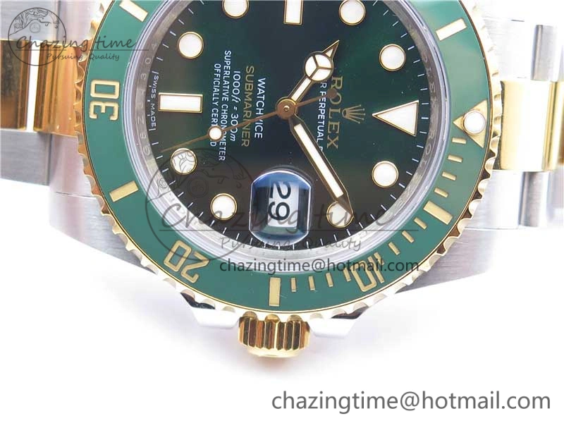 BestValue Submariner 116613 LV VRF Best Edition YG Wrapped Bezel Green Dial on SS YG Bracelet A2836 MAX Version 2920