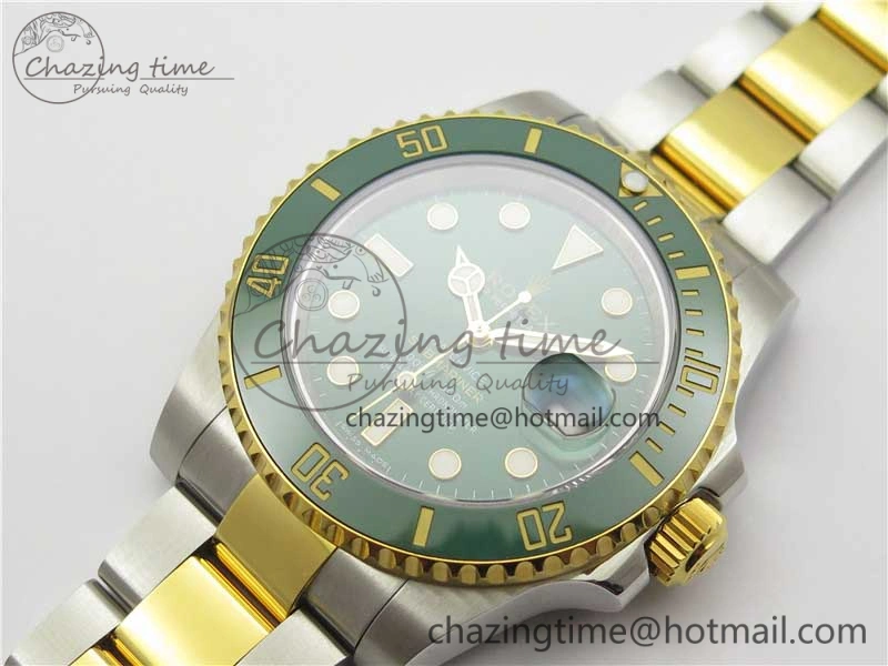 BestValue Submariner 116613 LV VRF Best Edition YG Wrapped Bezel Green Dial on SS YG Bracelet A2836 MAX Version 2920