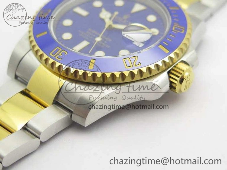Unique Submariner 116613LB Noob 1:1 Best Edition Blue Dial On SS YG Bracelet A2836 V 3574