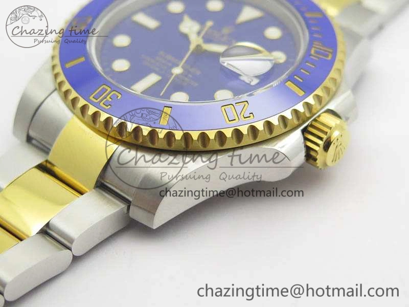 Unique Submariner 116613LB Noob 1:1 Best Edition Blue Dial On SS YG Bracelet A2836 V 3574