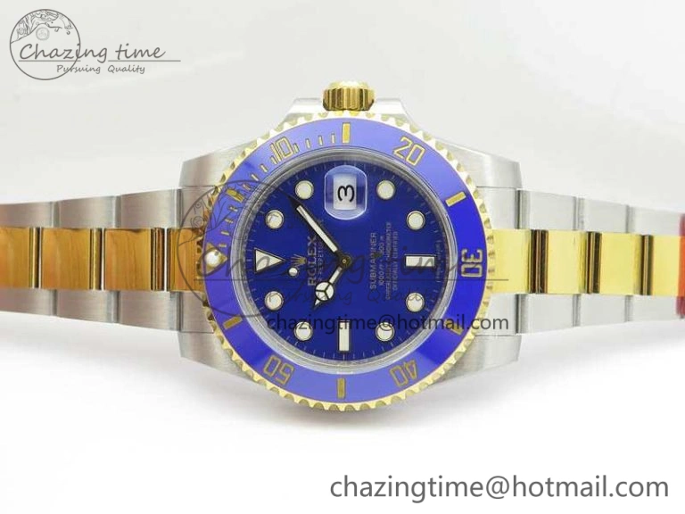 Unique Submariner 116613LB Noob 1:1 Best Edition Blue Dial On SS YG Bracelet A2836 V 3574