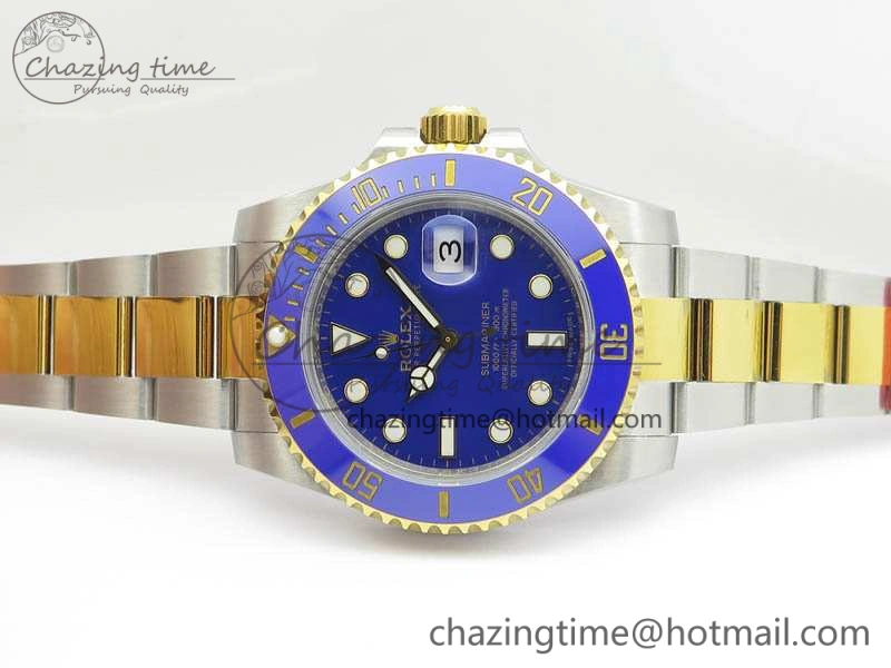Unique Submariner 116613LB Noob 1:1 Best Edition Blue Dial On SS YG Bracelet A2836 V 3574