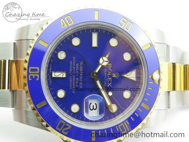 Unique Submariner 116613LB Noob 1:1 Best Edition Blue Dial On SS YG Bracelet A2836 V 3574