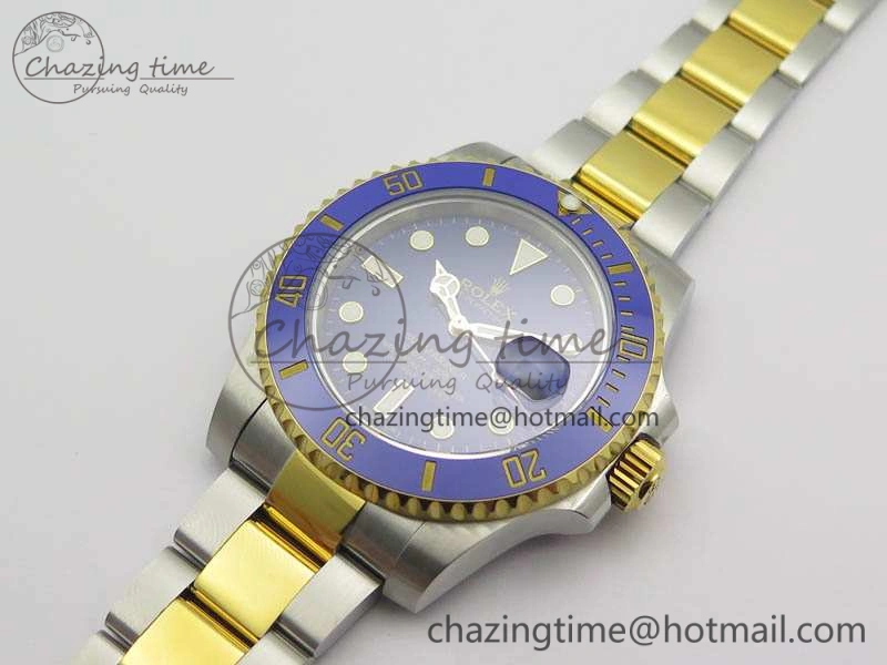 Unique Submariner 116613LB Noob 1:1 Best Edition Blue Dial On SS YG Bracelet A2836 V 3574