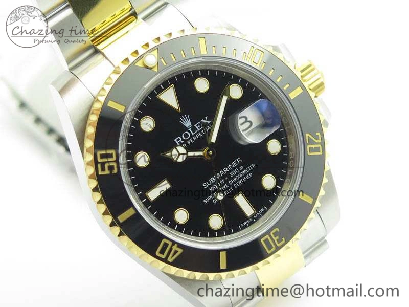 UrbanChic Submariner 116613LN Noob 1:1 Best Edition Black Dial On SS YG Bracelet A2836 V 3569