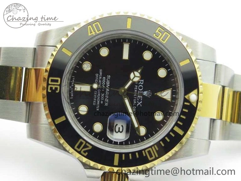 UrbanChic Submariner 116613LN Noob 1:1 Best Edition Black Dial On SS YG Bracelet A2836 V 3569