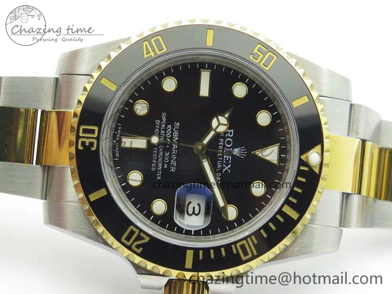 UrbanChic Submariner 116613LN Noob 1:1 Best Edition Black Dial On SS YG Bracelet A2836 V 3569